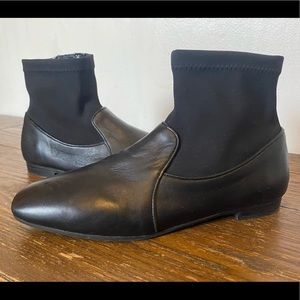 AQUATALIA REVY Black Leather Mixed Media Ankle Bootie Sz 7 *Limited Edition